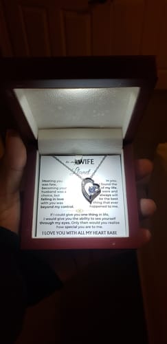 Customer photo review of To My Wife Forever Love Necklace – Romantic Gift from Husband with Heartfelt Message Card