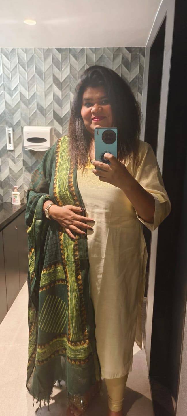 Customer photo review of Ajrakh Temple Triangles Pure Cotton Dupatta