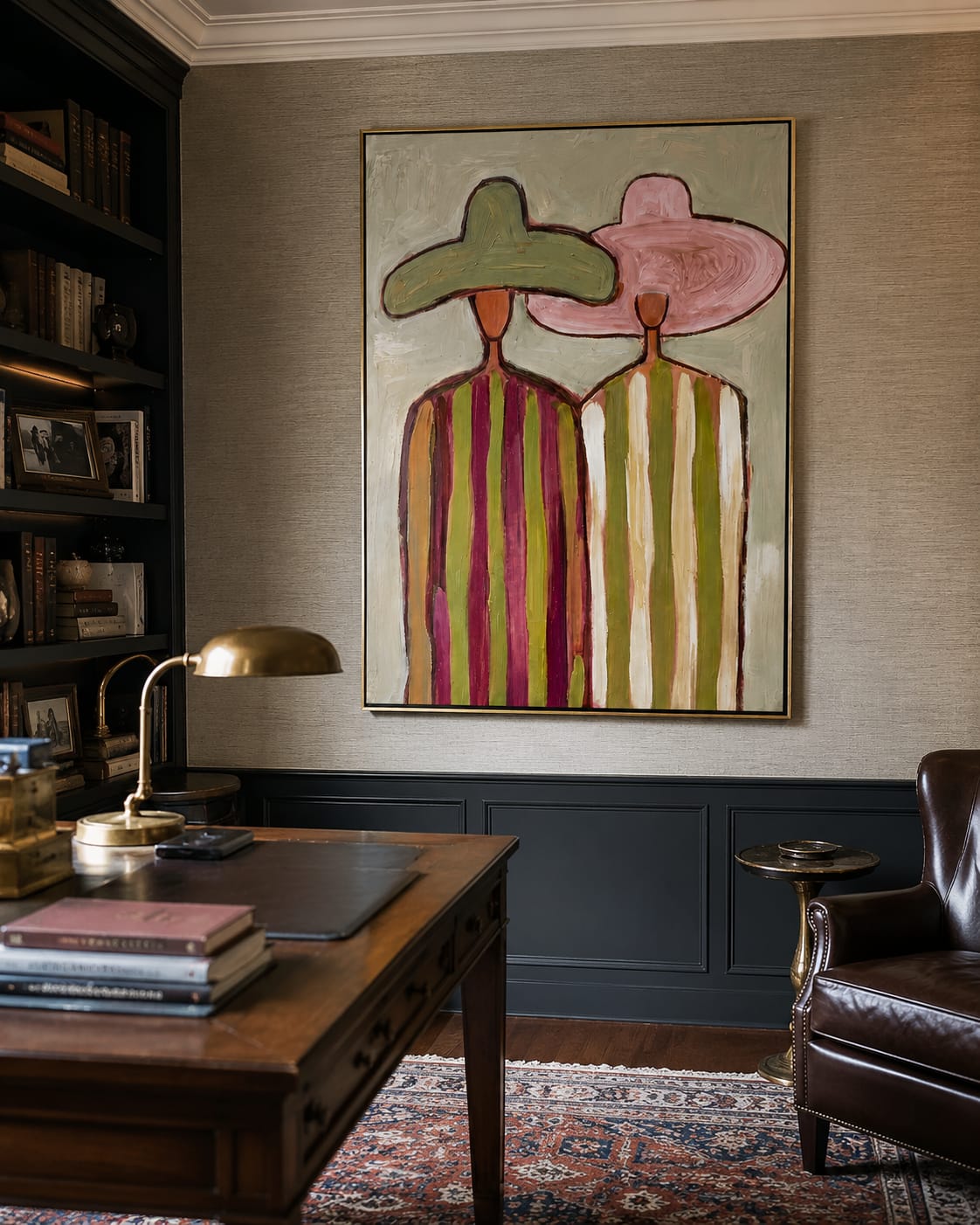 Customer photo review of Two Sombreros – Vintage Americana Colorful Couple in Hats Painting | Vibrant Western Living Room Art