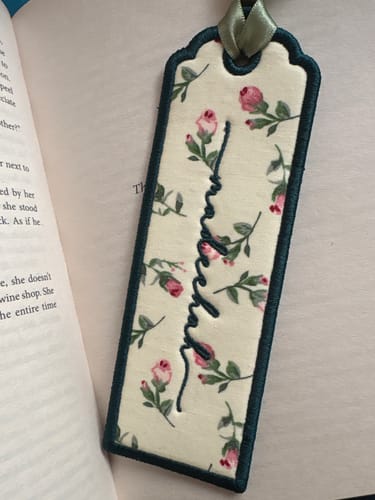 Customer photo review of Custom Embroidered Name Bookmark