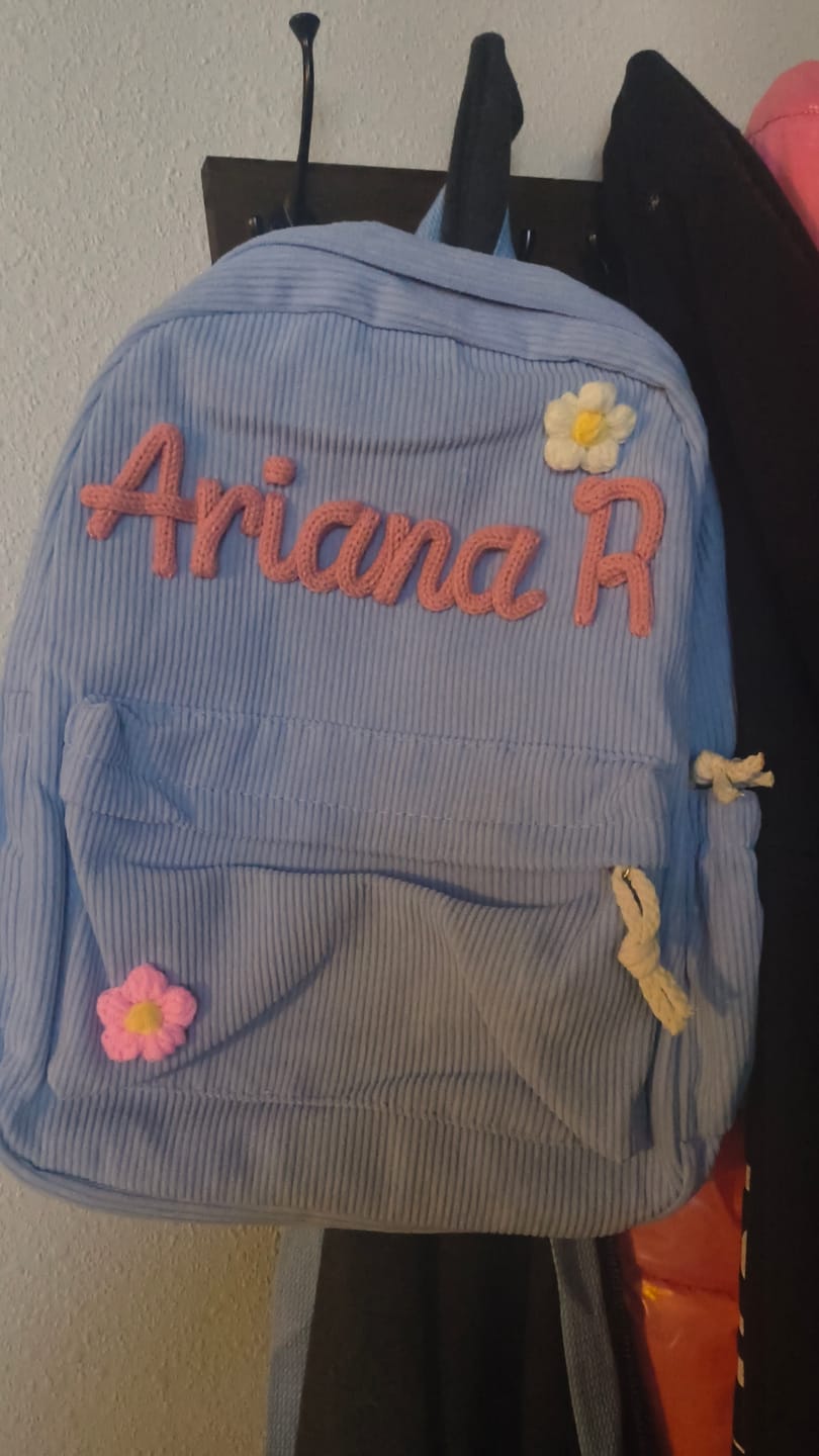 Customer photo review of K&C - Personalized Knitted Backpack