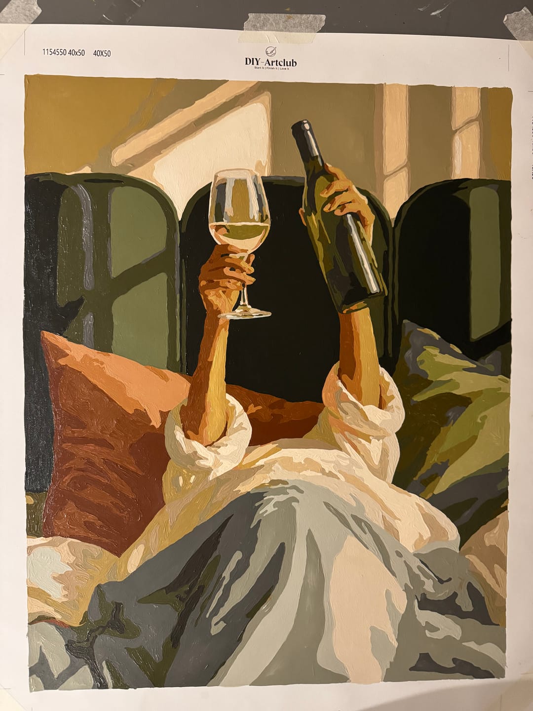 Customer photo review of Wine in Bed | Paint by Number