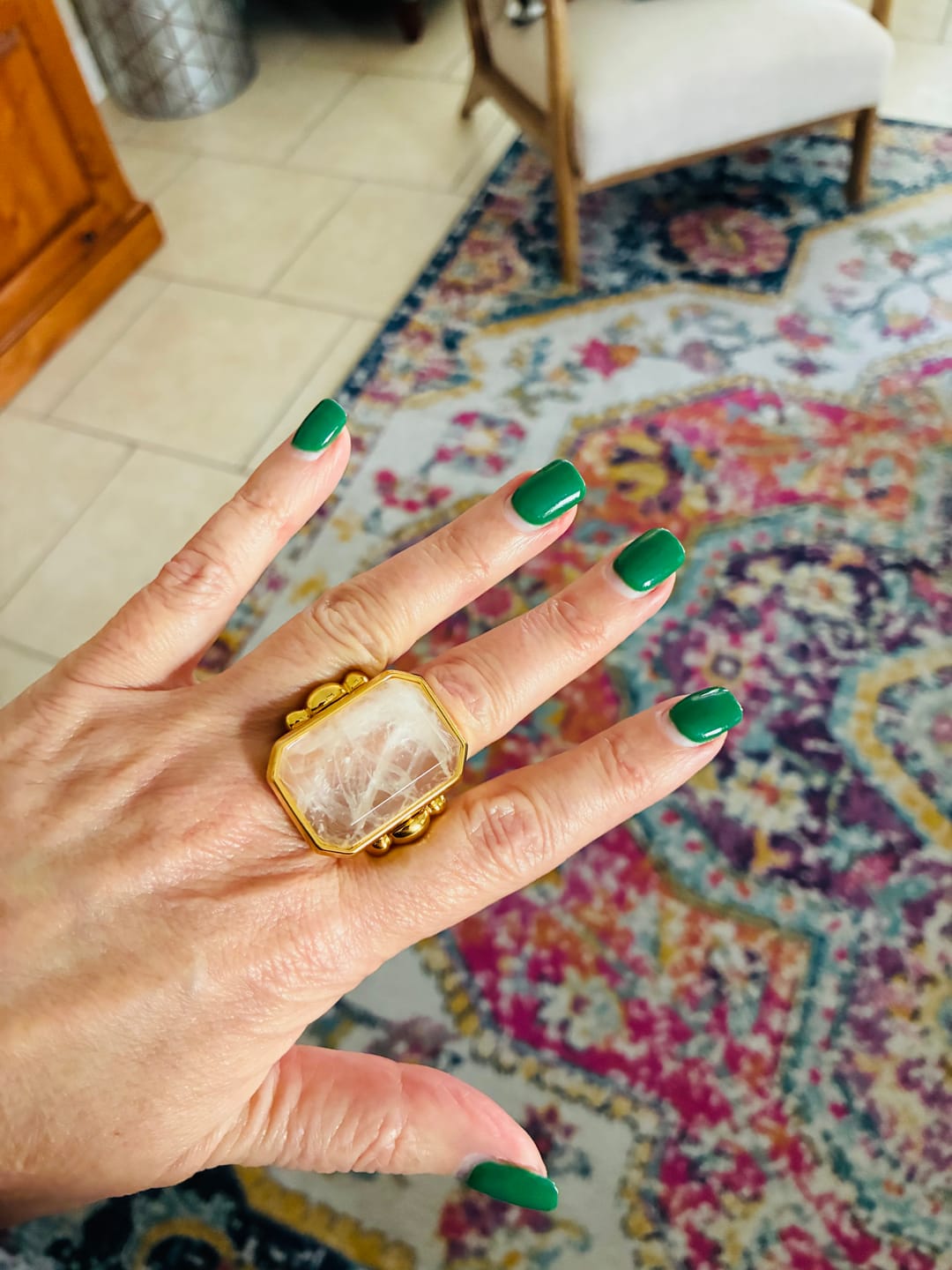 Customer photo review of Marique French Vintage Crystal Ring