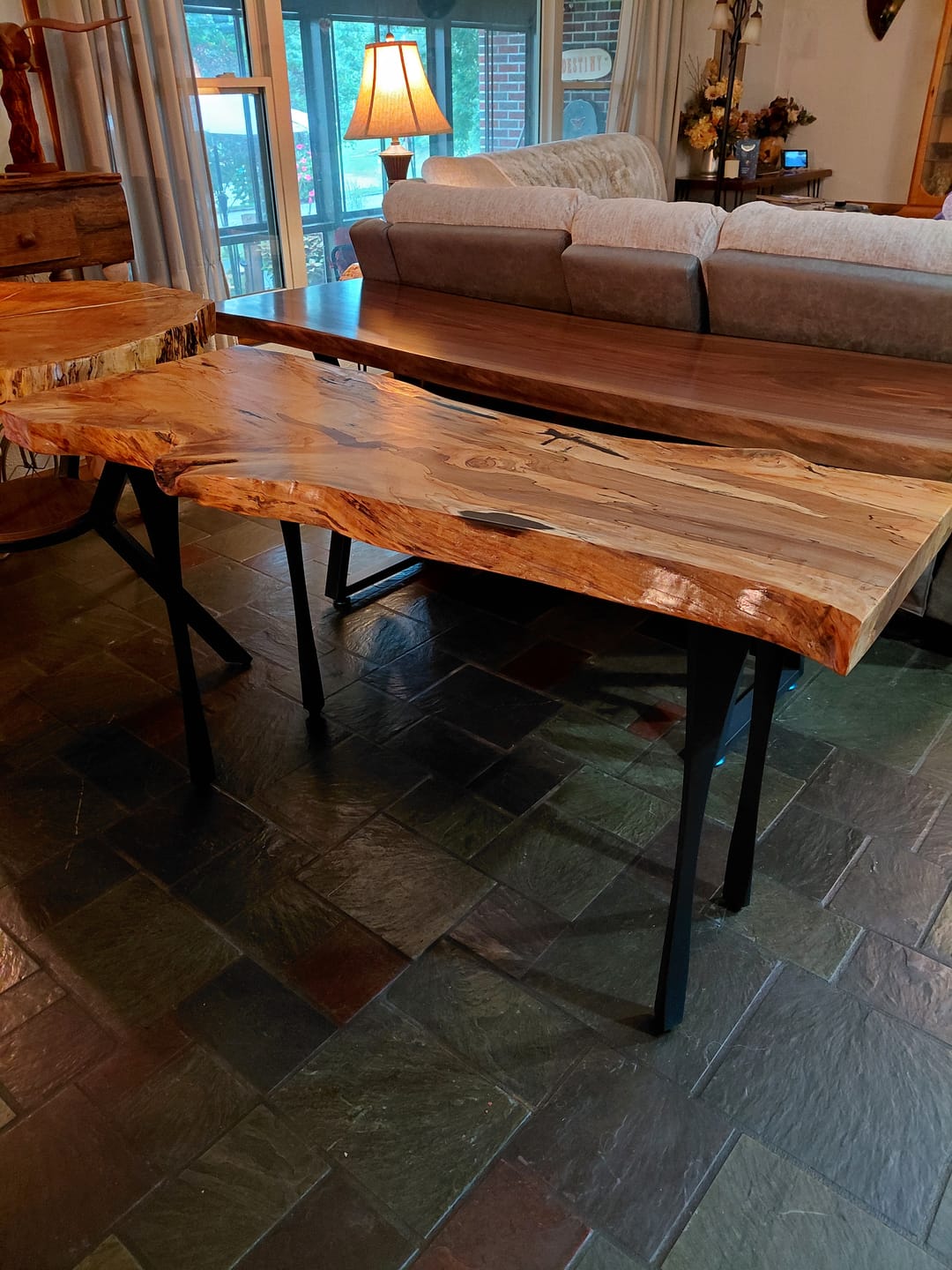 Customer photo review of Desk Legs 501 Snello 28.2" H Metal Handmade Furniture Legs