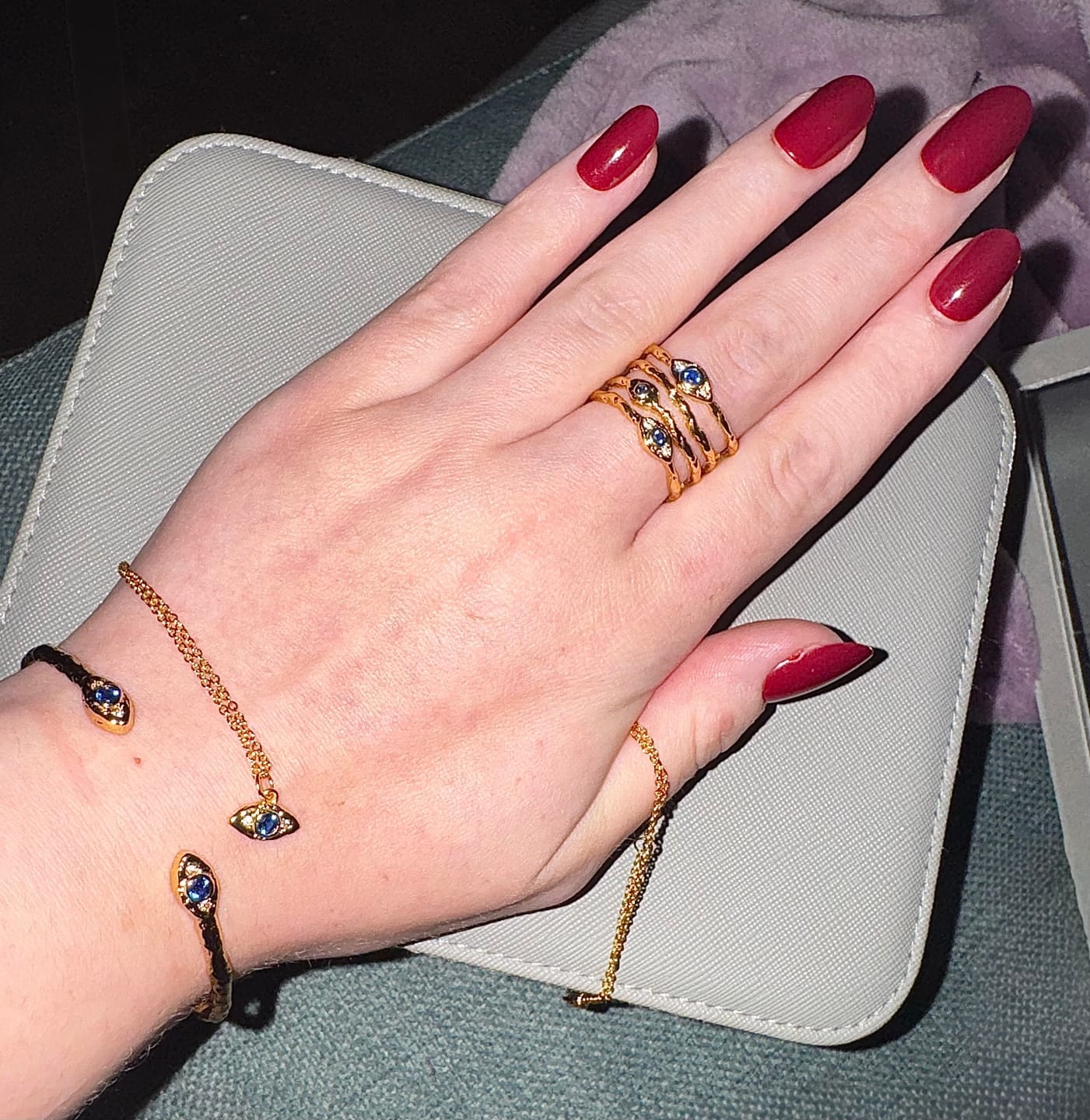 Customer photo review of Evil Eye Stacked Ring