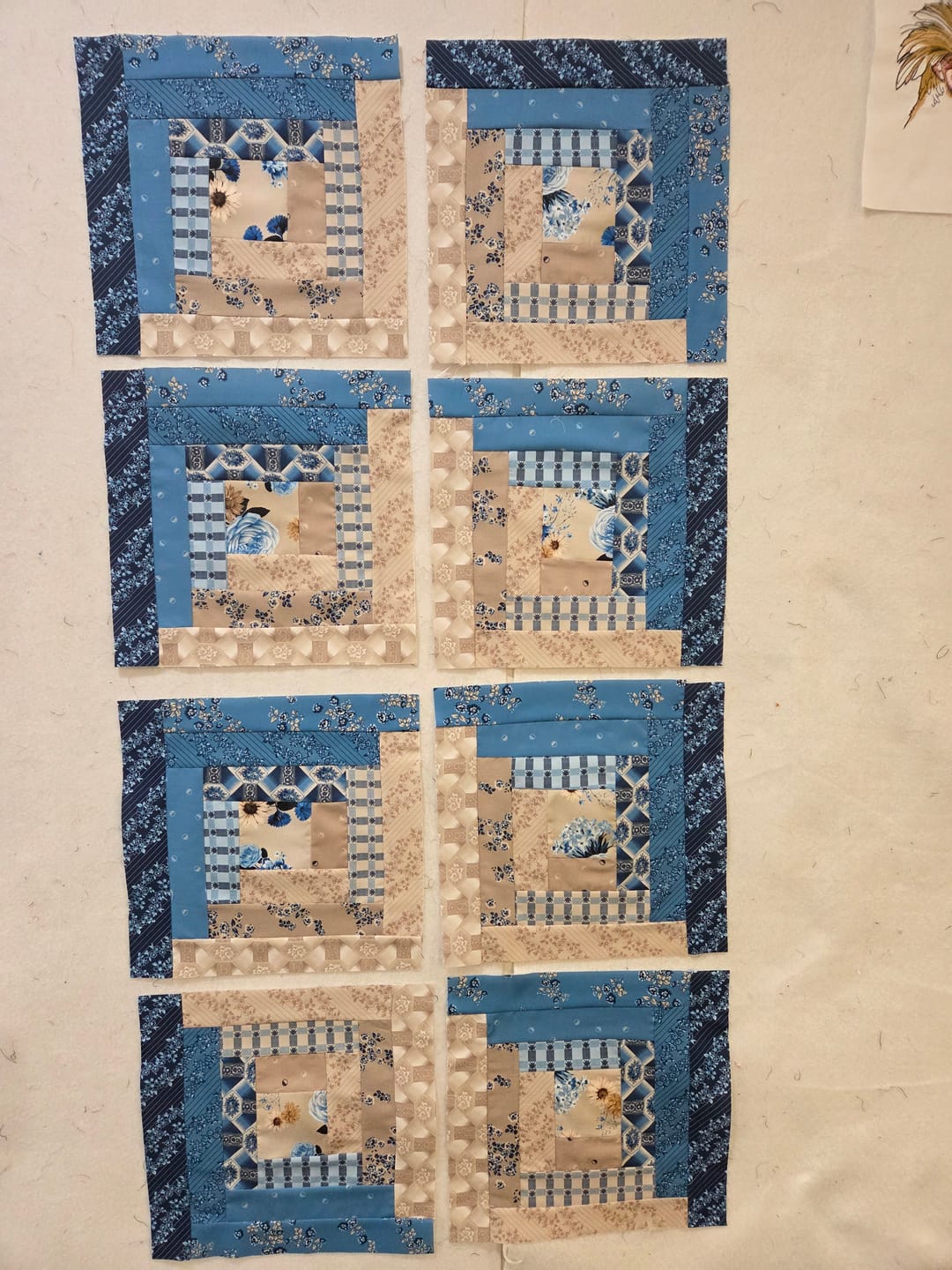 Customer photo review of Block Of The Month - Log Cabin Bellflower (98.5" x 98.5")