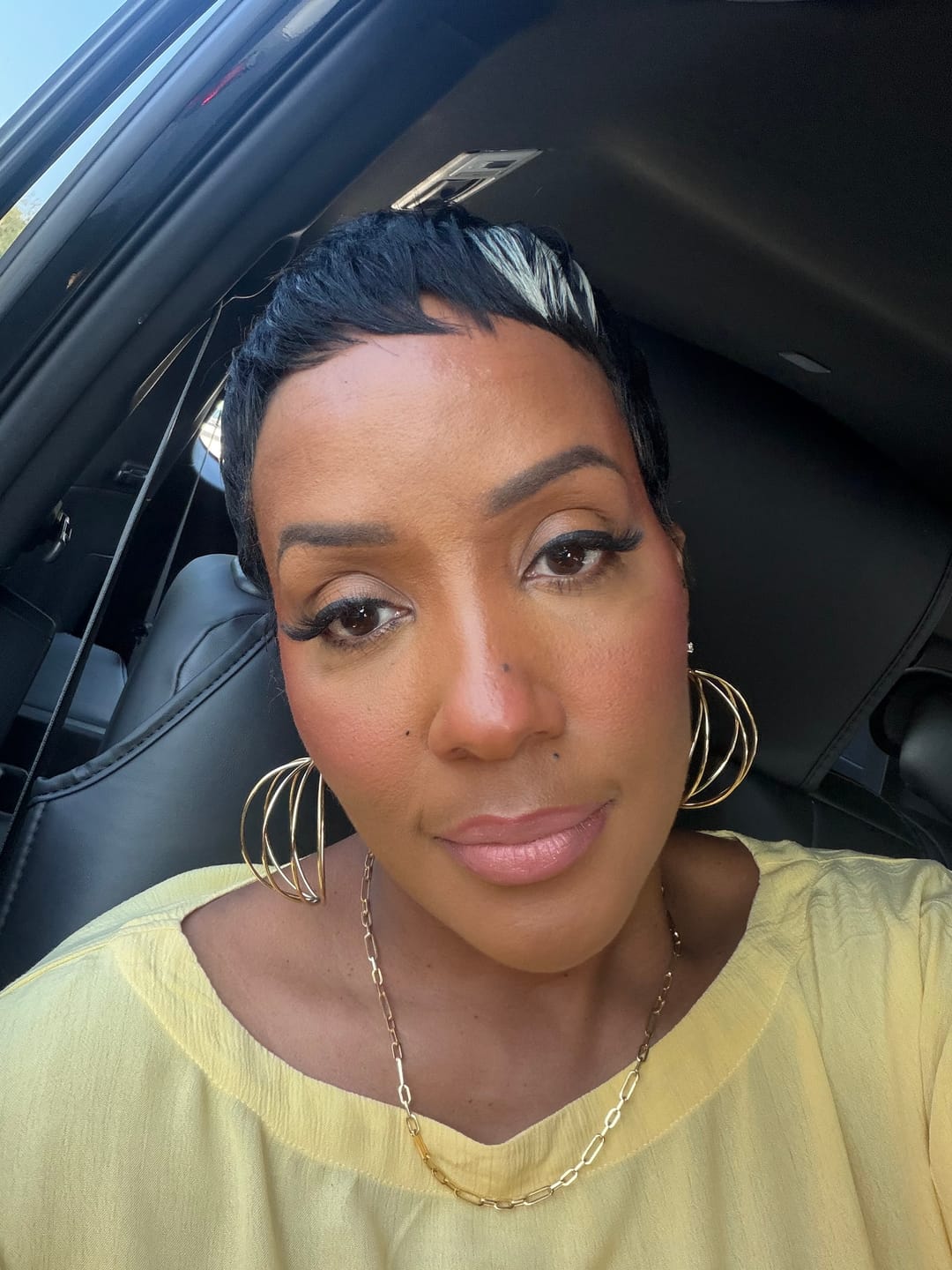 Customer photo review of Ohemaa Orbit Earrings