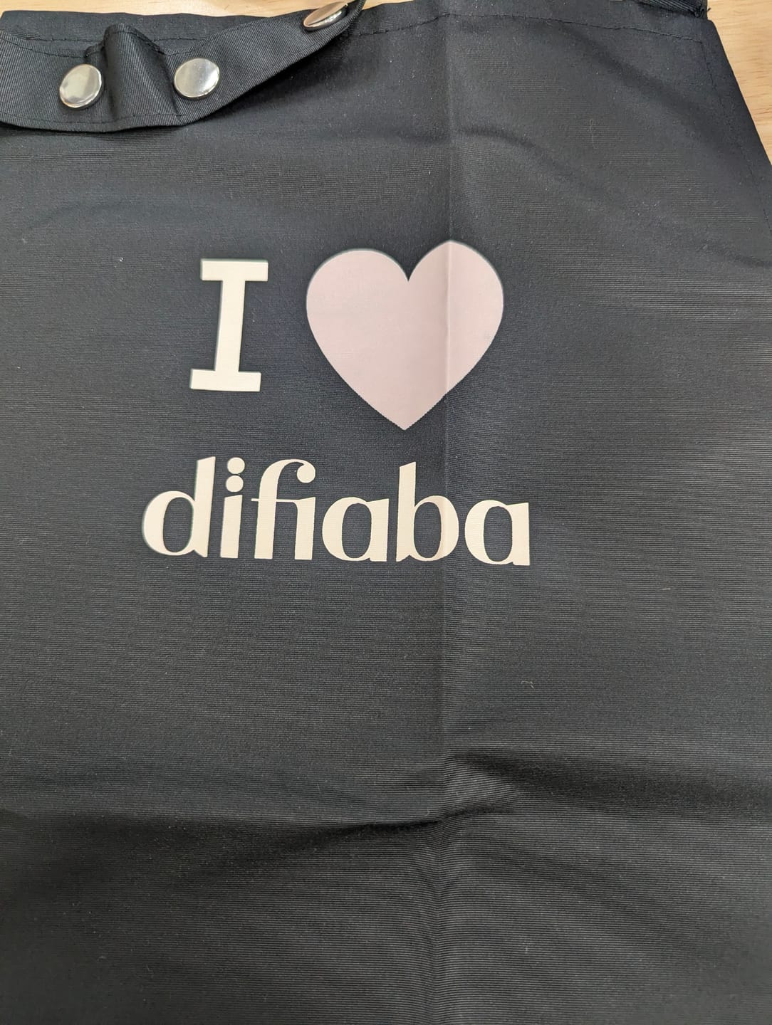 Customer photo review of I Love Difiaba Apron
