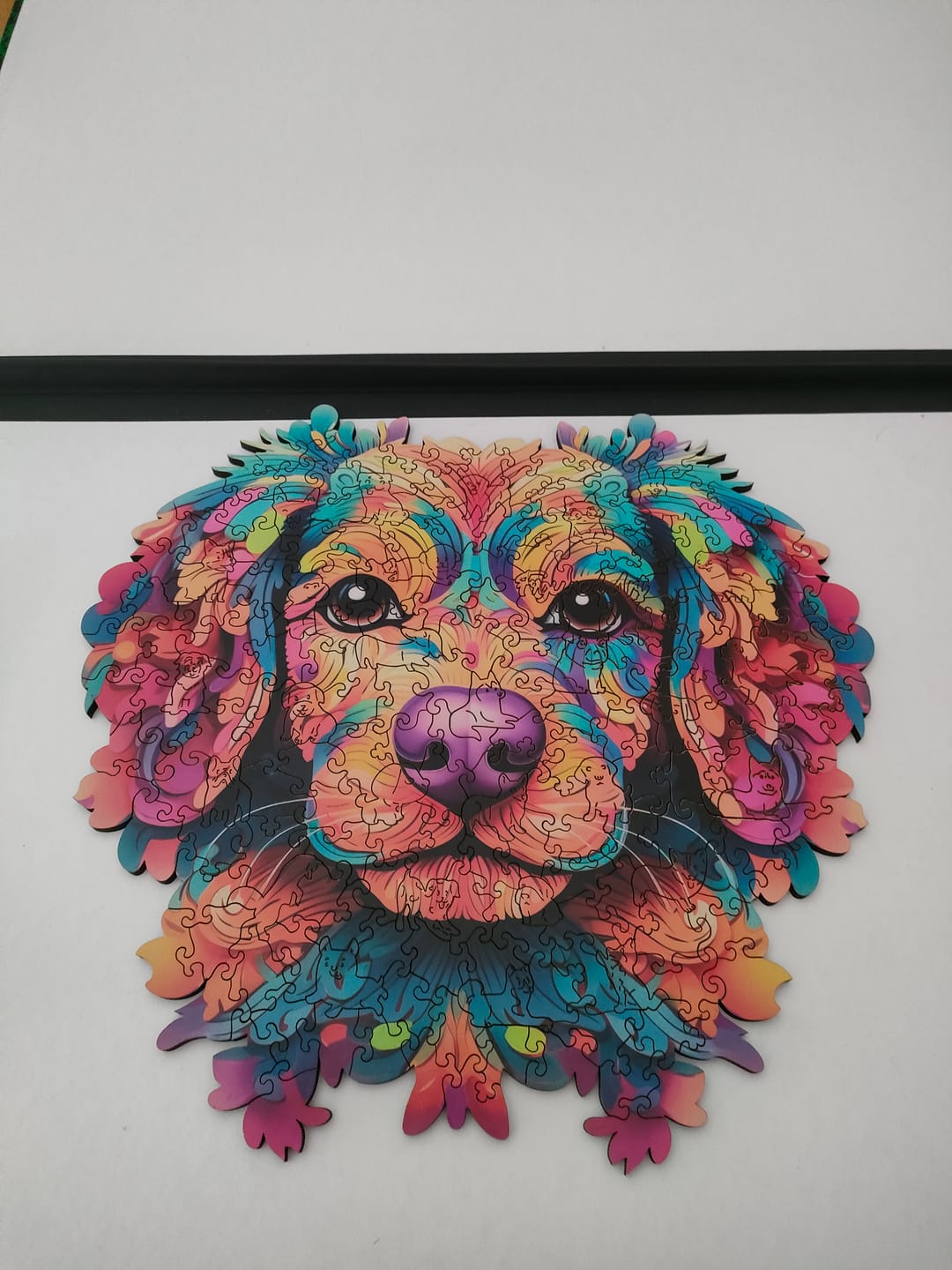 Customer photo review of Puzzle en Bois Adulte - Portrait de Chien coloré