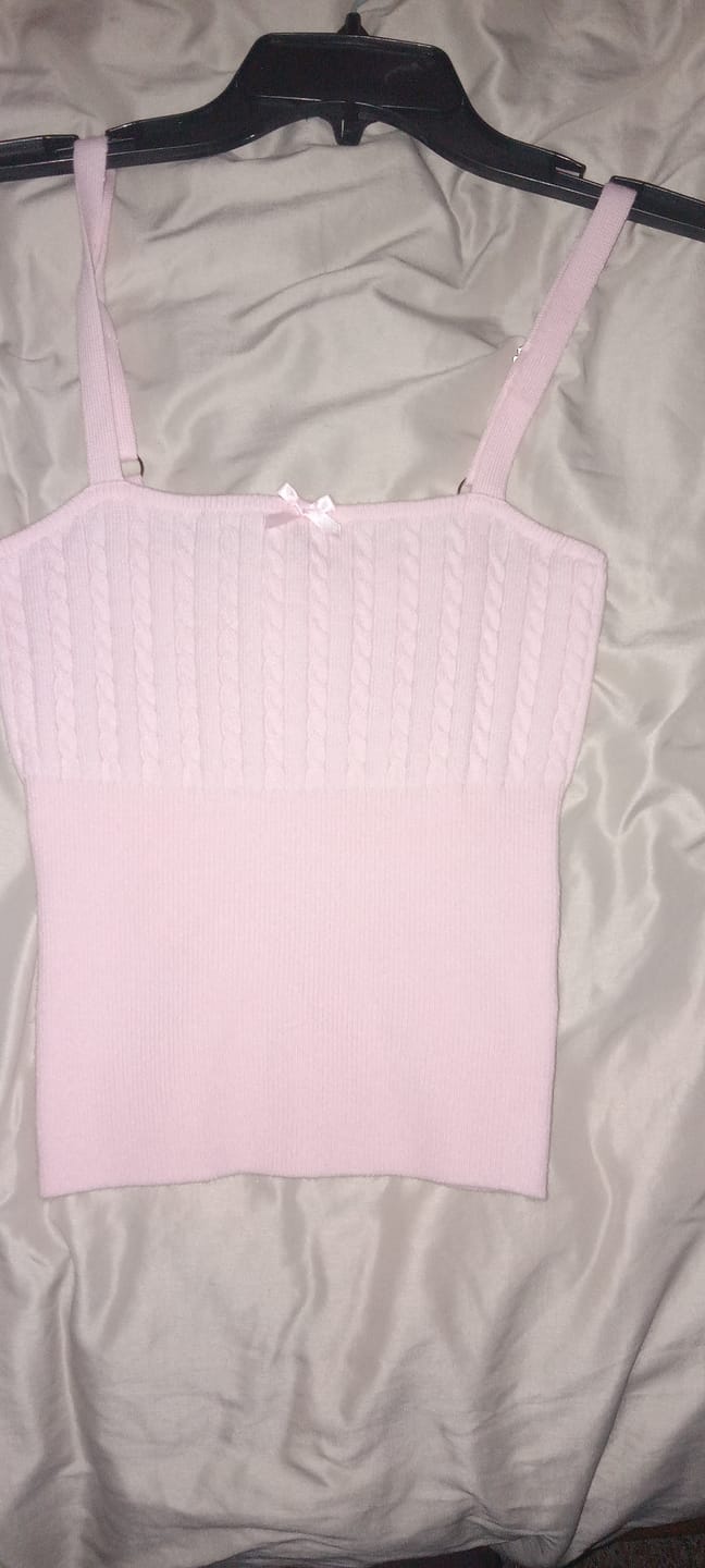 Customer photo review of Colette Cable Knit Cami Top