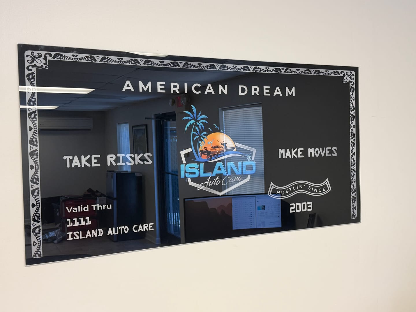 Customer photo review of Custom Logo Card - Take Risks Make Moves