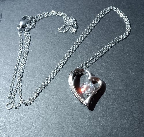 Customer photo review of To My Wife Forever Love Necklace – Romantic Gift from Husband with Heartfelt Message Card
