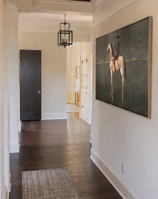 Customer photo review of Plains Rider – Vintage Americana Minimalist Cowboy on Horseback Painting | Western Modern Living Room Art