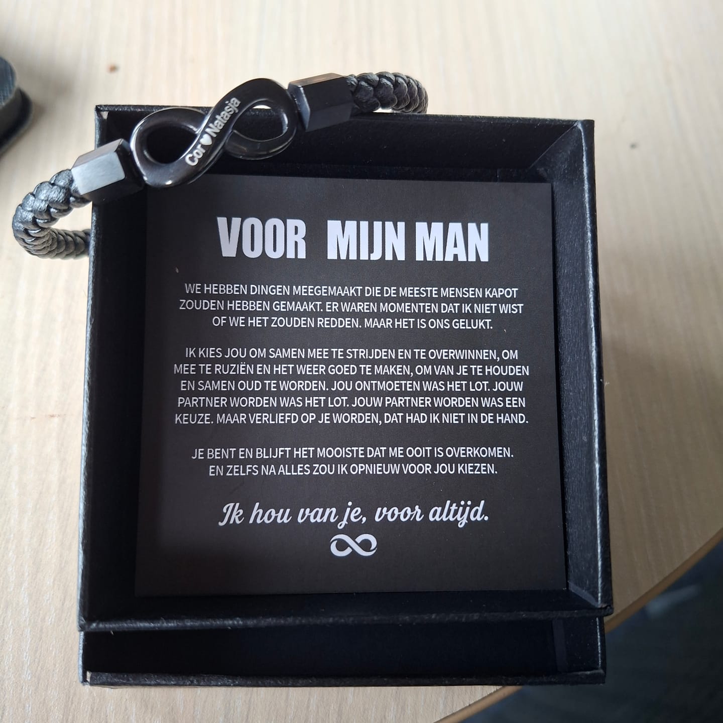 Customer photo review of Gepersonaliseerde Armband "Voor Mijn Man"