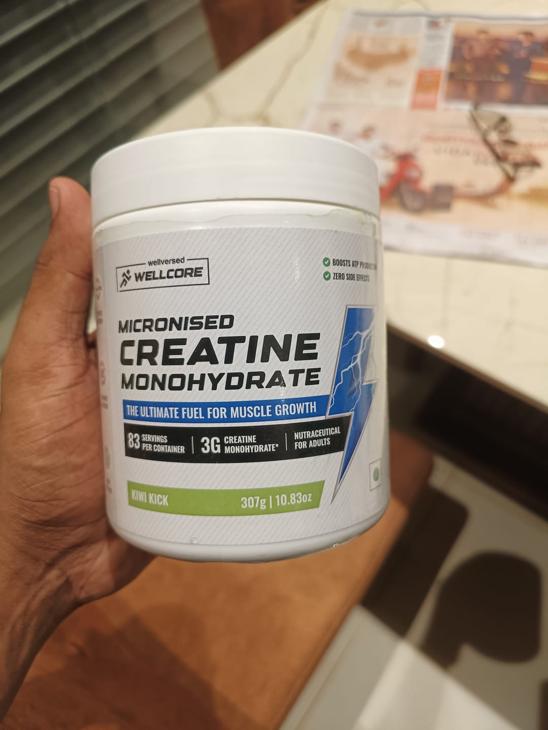 Customer photo review of Wellcore - Pure Micronised Creatine Monohydrate | Kiwi Kick (307g, 83 servings)