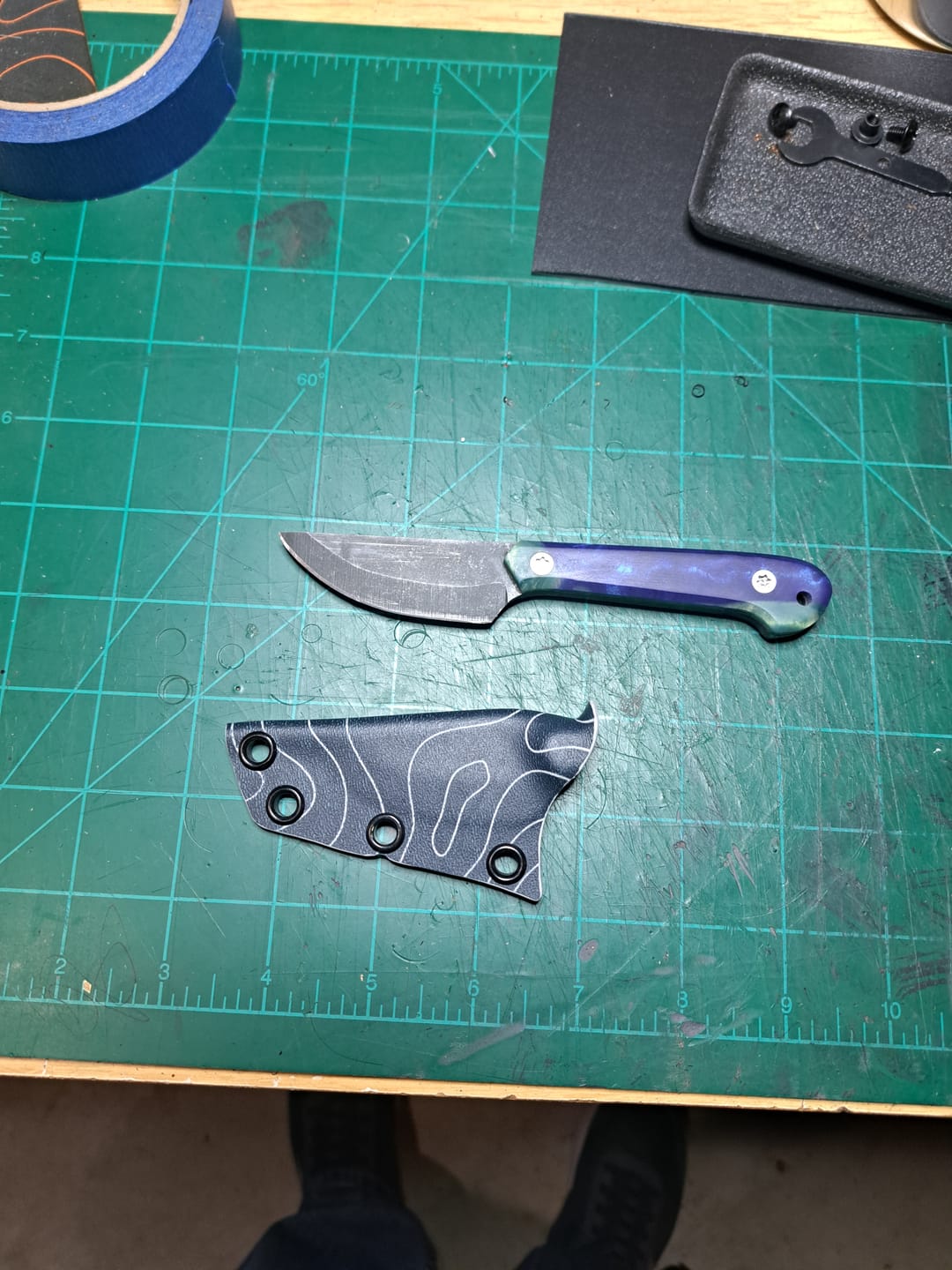 Customer photo review of HF Blade Co Skeeto XL - Handmade AEB-L Fixed Blade, Kydex and UltiClip - Made in USA