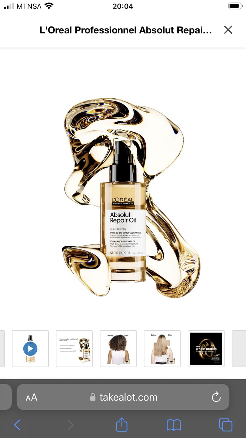 Customer photo review of L'Oréal Absolut Repair Oil 10-In-1 Leave-In Treatment 90 ml