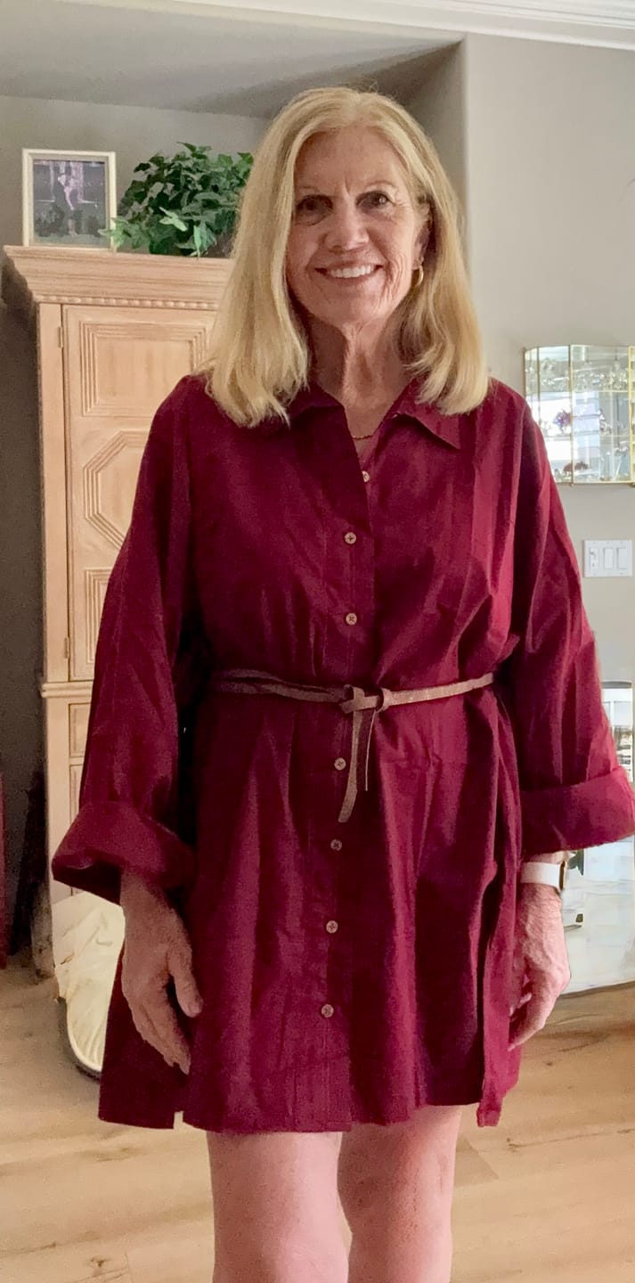 Customer photo review of Embroidered Cotton Anti-fit Shirt Maroon Jodhpur Edit