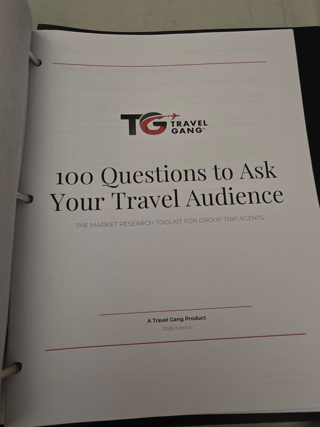Customer photo review of 100 Questions to Ask Your Travel Audience