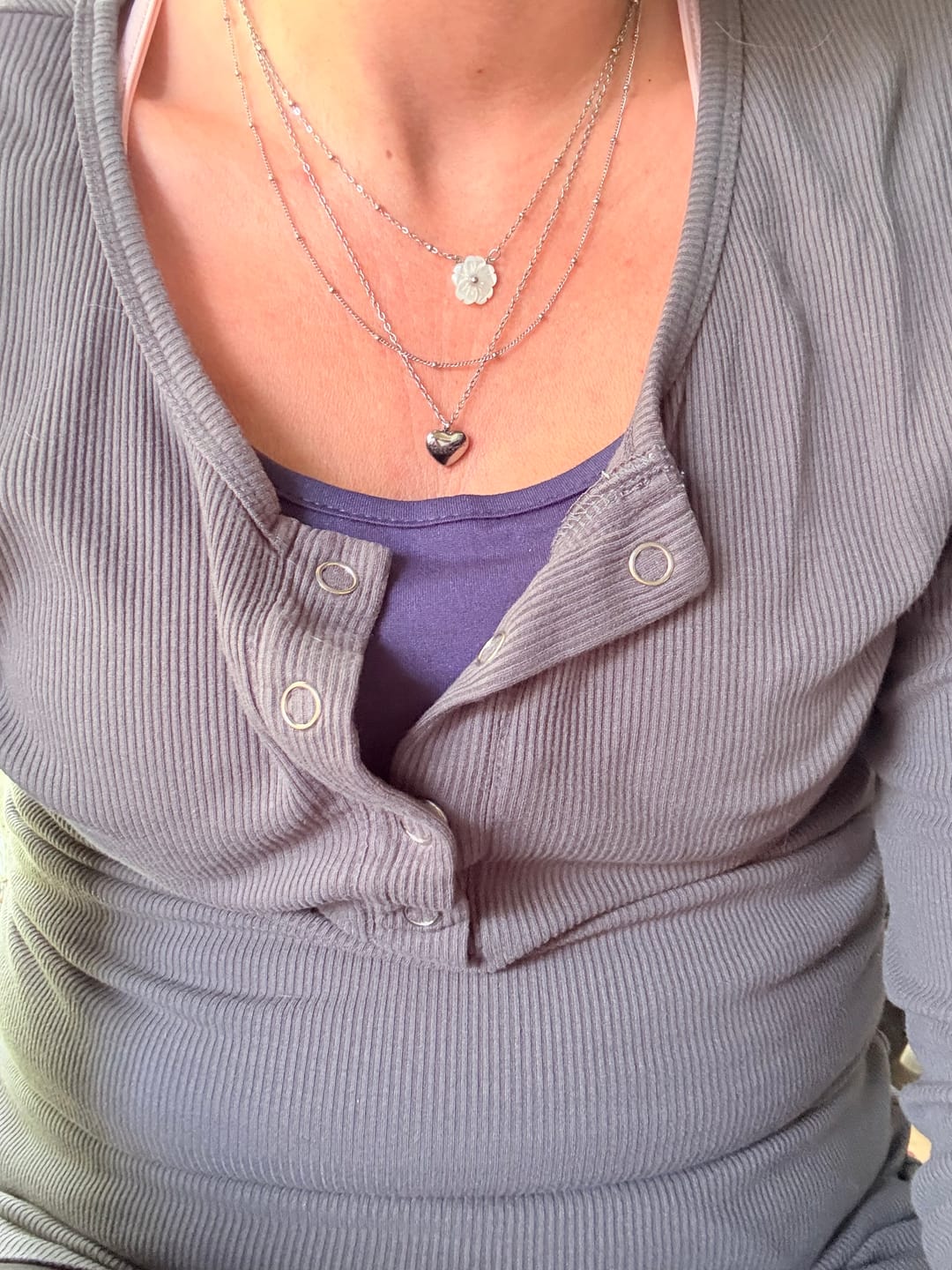 Customer photo review of Niyah Bead Silver Chain Necklace