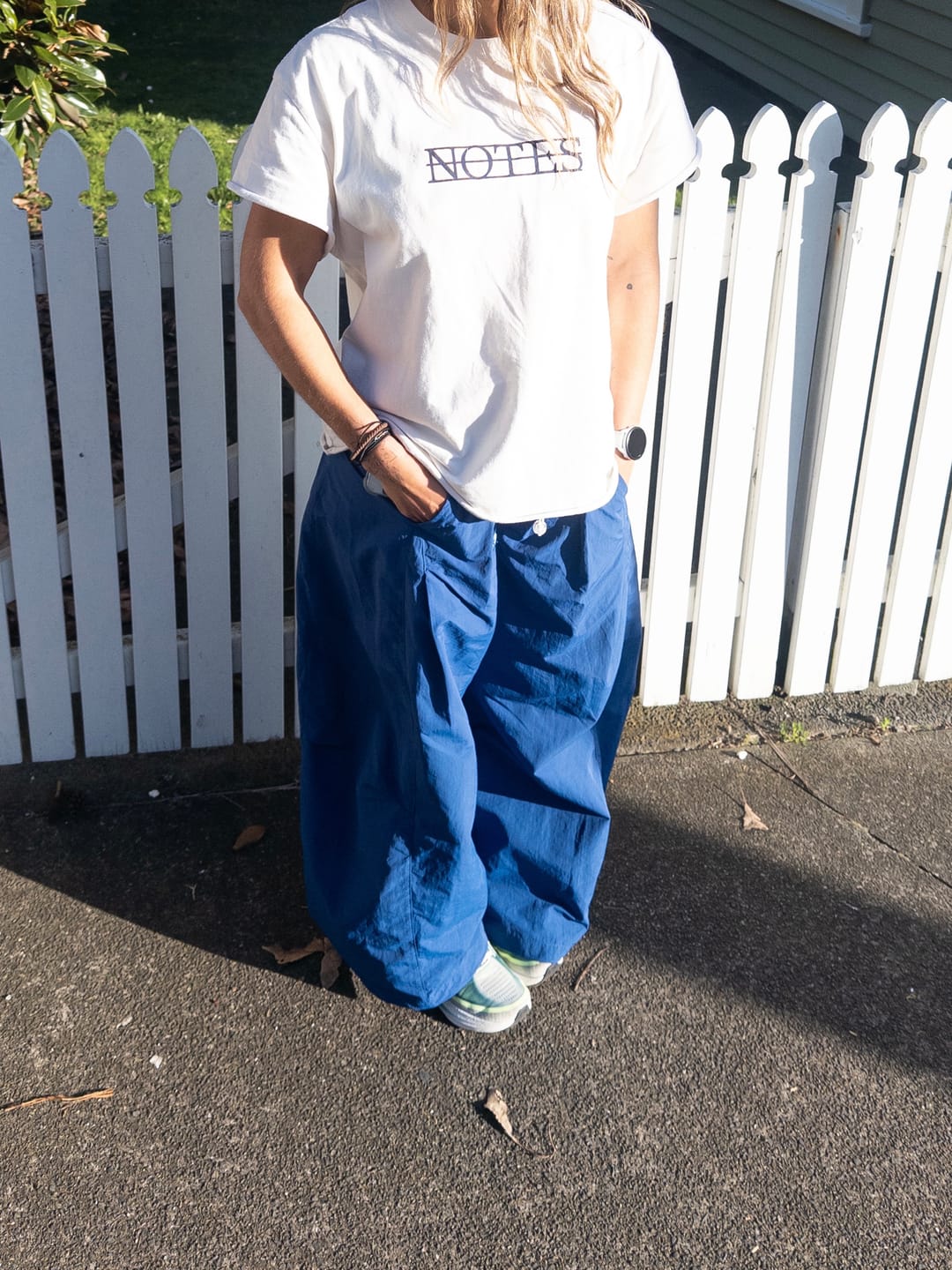 Customer photo review of Aelfric Eden Plaid Panel Baggy Barrel Pants