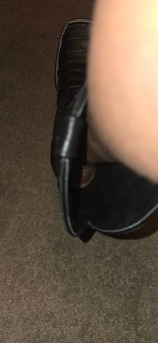 Customer photo review of Black Jumbo Python Leather Boots - Square Toe