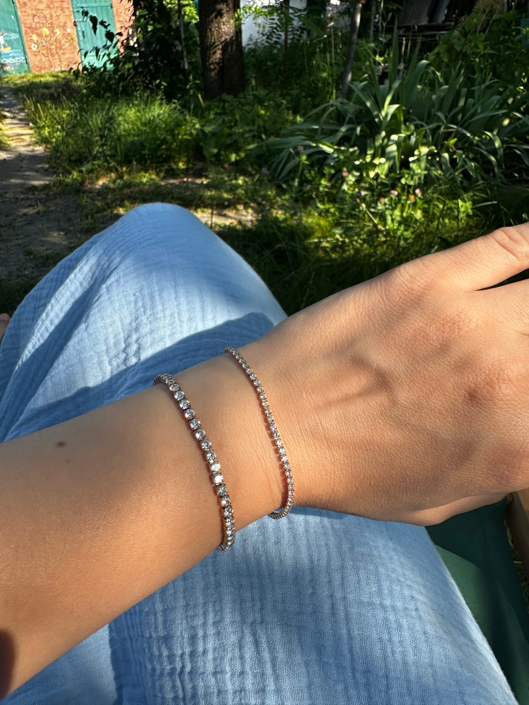 Customer photo review of Ava Petite Gold White Bracelet