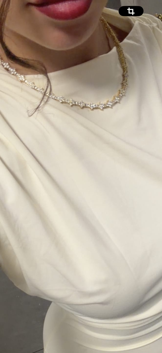Customer photo review of 3MM HONEYCOMB CHAIN – GOLD PLATED