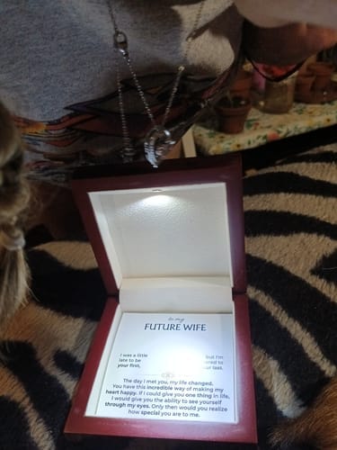 Customer photo review of To My Wife Forever Love Necklace – Romantic Gift from Husband with Heartfelt Message Card