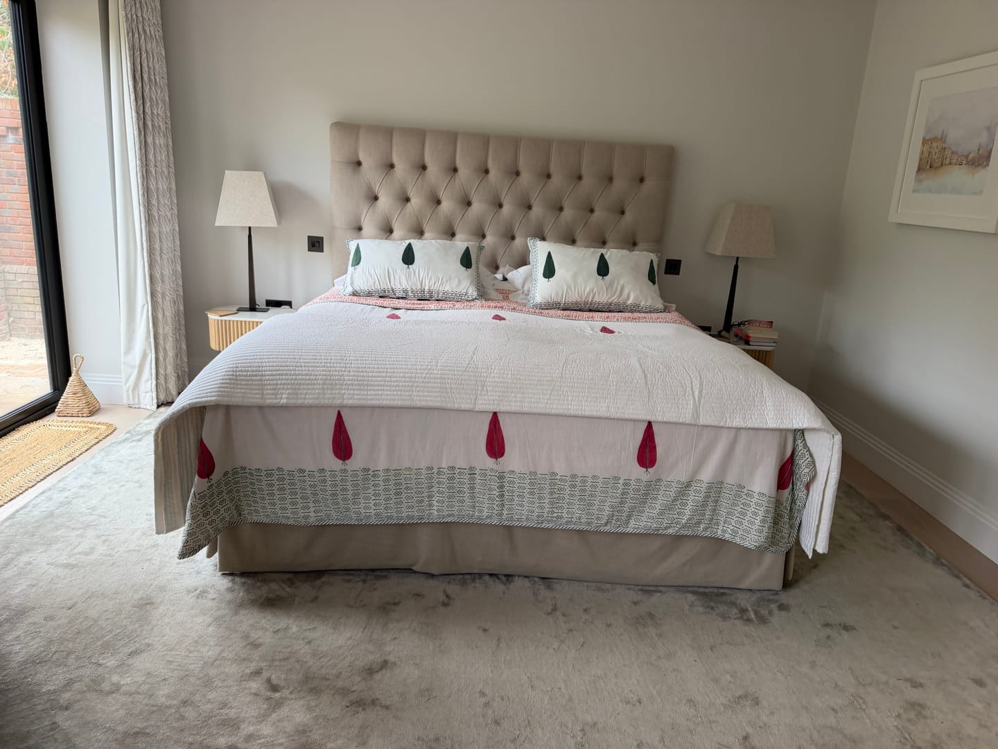 Customer photo review of Peony Organic Mulmul Blanket — Hand Block Printed