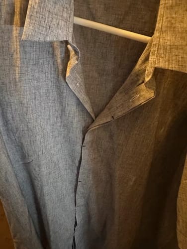 Customer photo review of Men's Linen Cotton Blend Short Sleeve Shirt