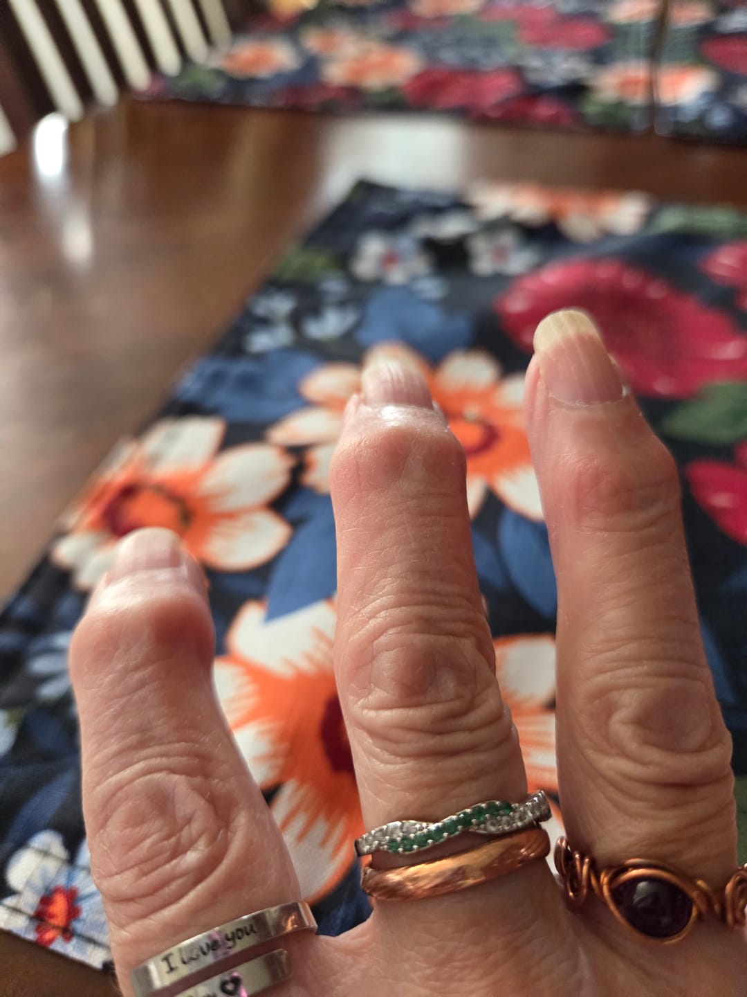 Customer photo review of Custom Wavy Birthstone Promise Ring
