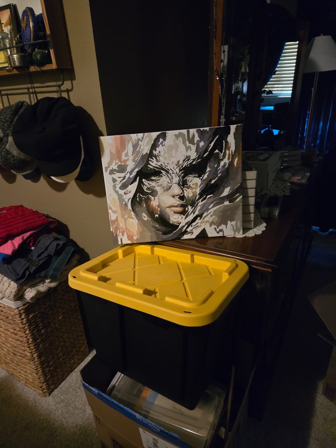 Customer photo review of Woman with mask - Paint by Numbers