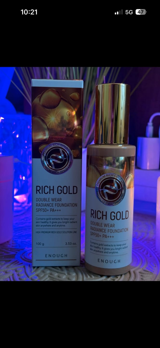 Customer photo review of Mirdzošs tonālais krēms ENOUGH Rich Gold Double Wear Radiance Foundation SPF50+ PA+++