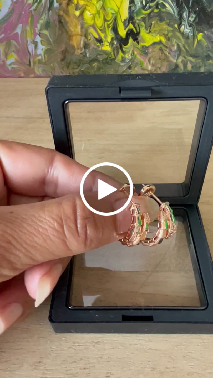 Customer video review of BVL Serpenti Viper Hoop Earrings With Pavé Diamonds