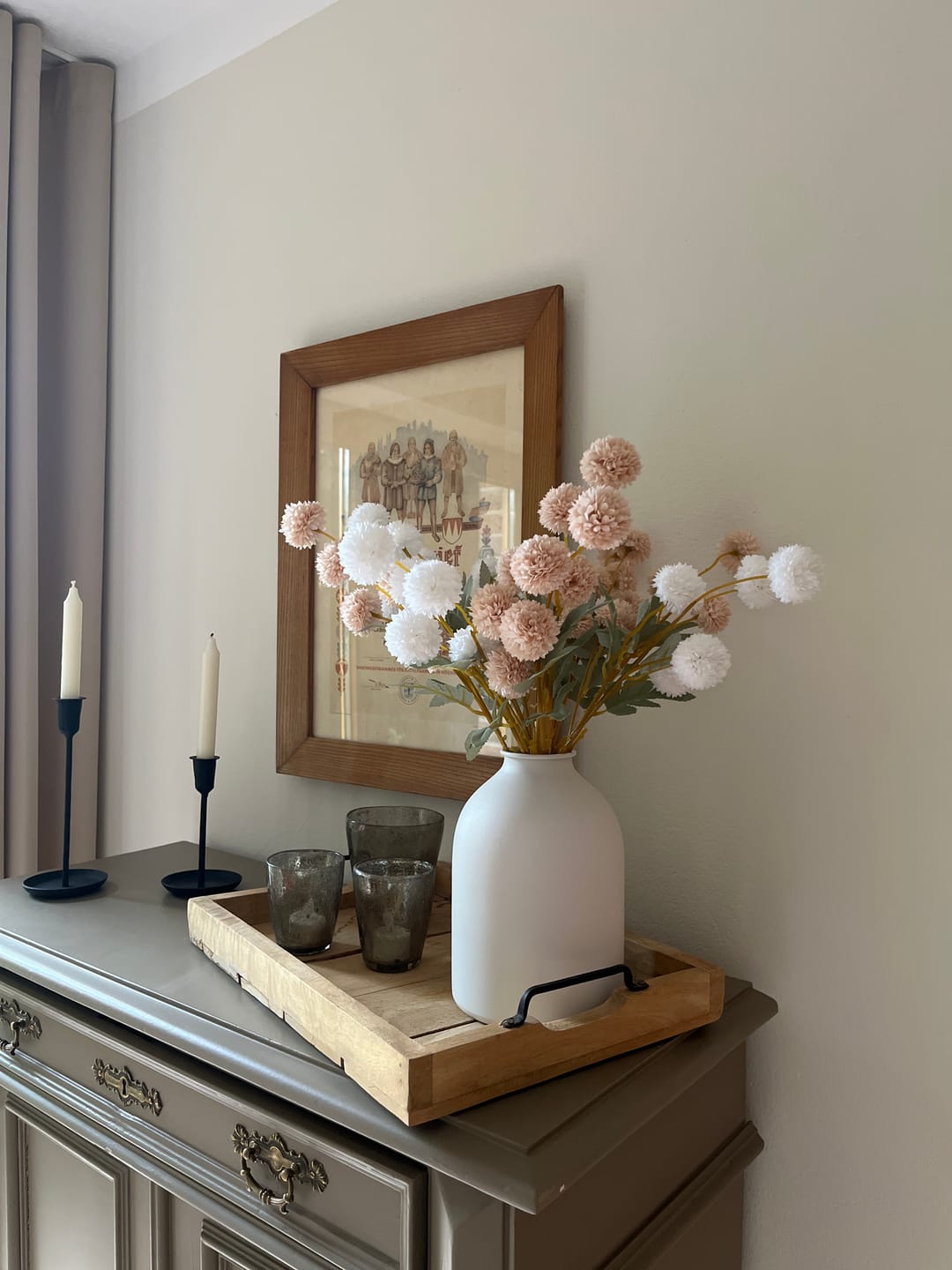 Customer photo review of Zijden Kiku Bloemen - Beige Mix