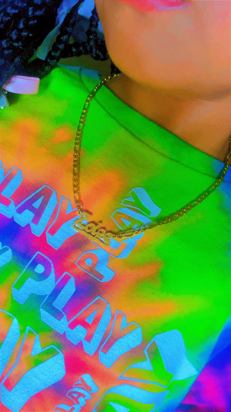 Customer photo review of Kids Diamond Cut Heart Name Necklace
