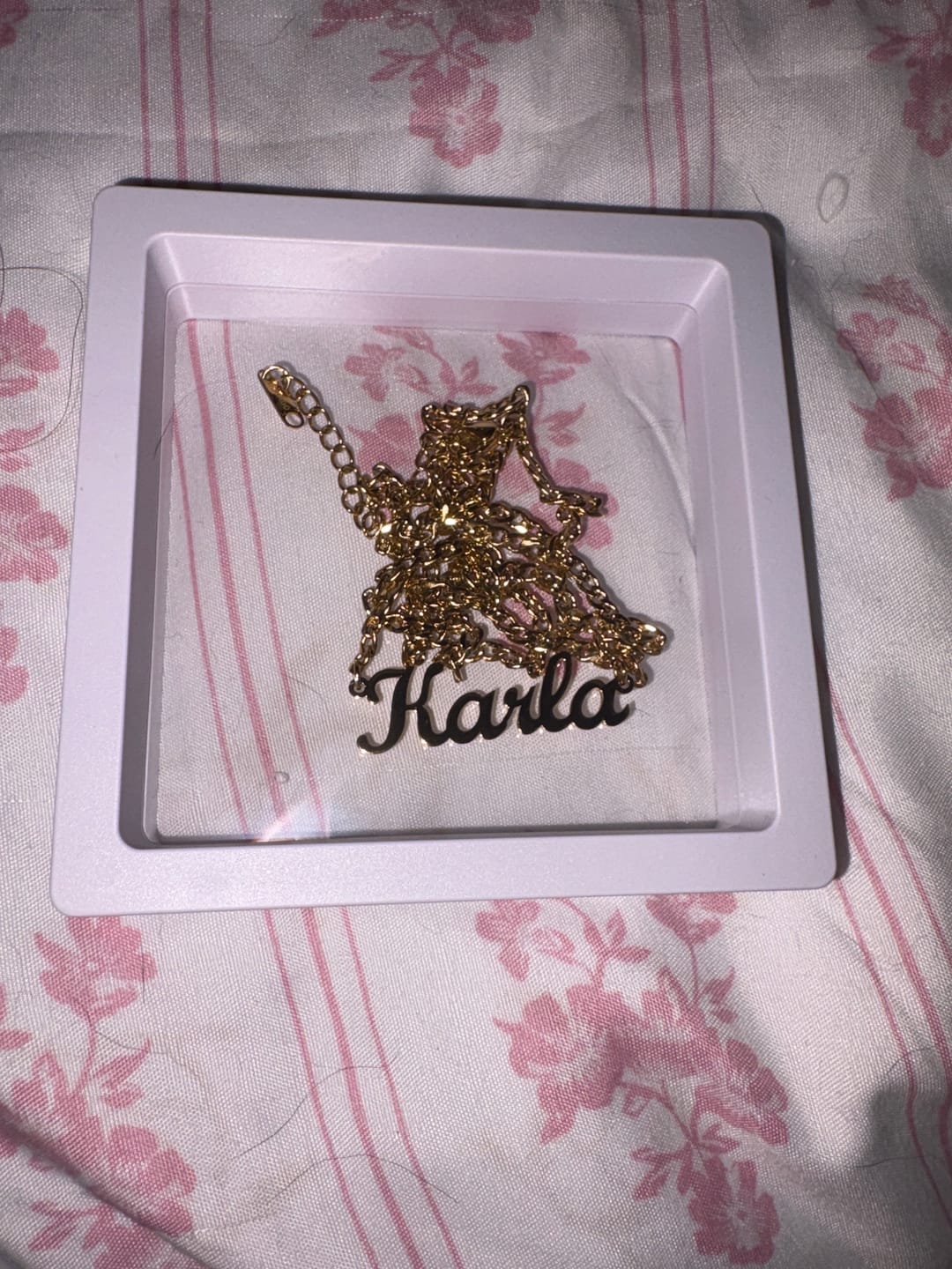 Customer photo review of Custom Name Necklace w/ Cuban Chain