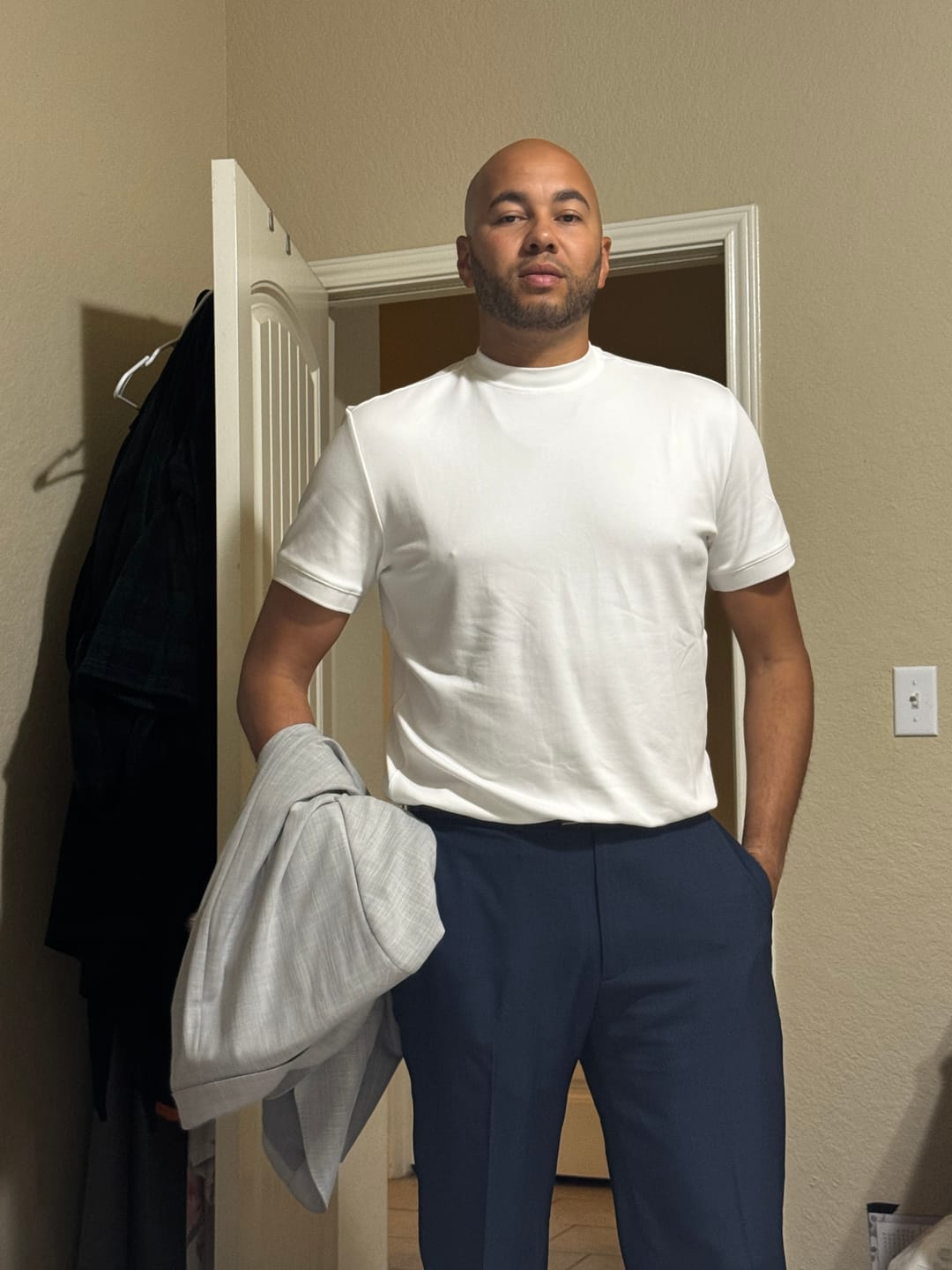 Customer photo review of Mock Neck T-Shirt