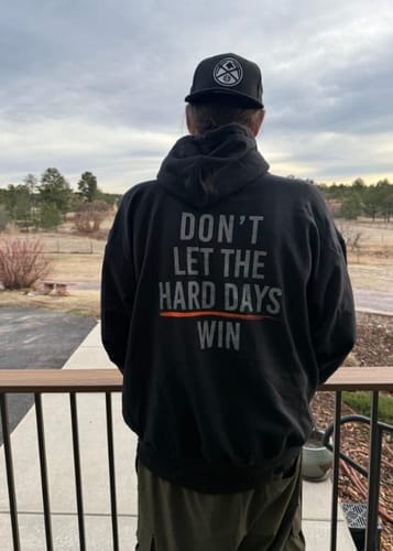 Customer photo review of Hard Days Hoodie