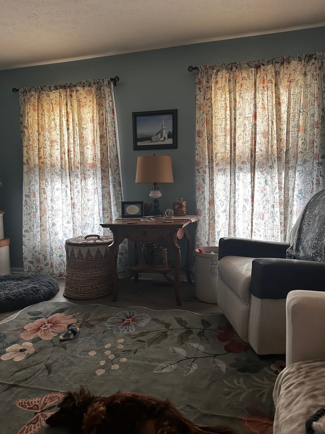 Customer photo review of Hattie Floral Linen Blend Curtains (2 Panels)