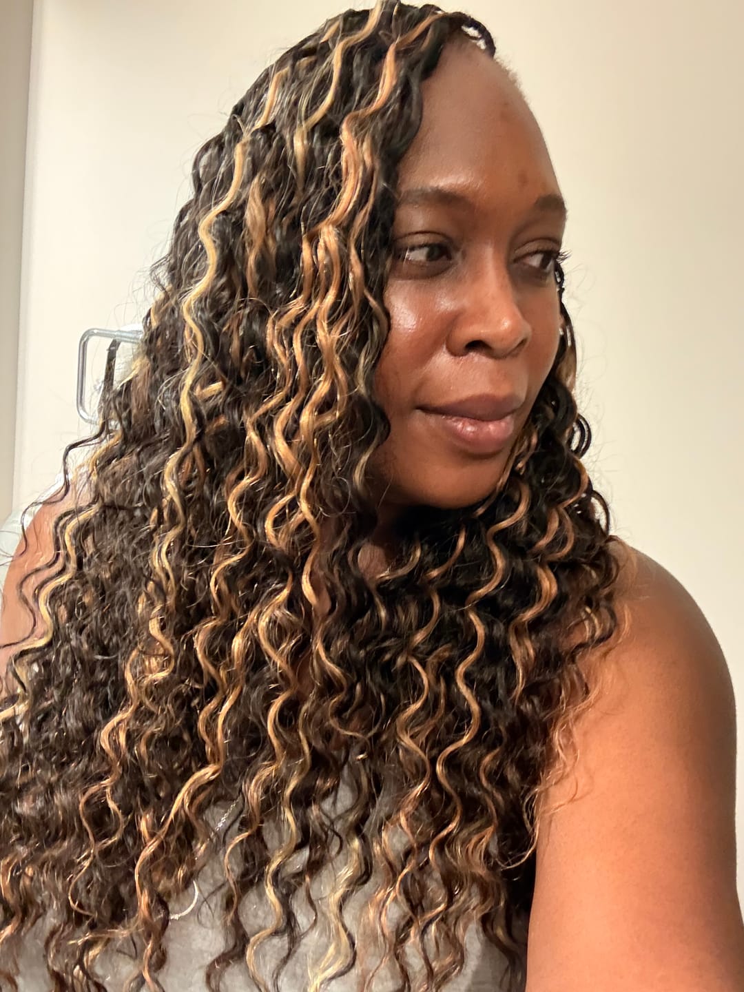 Customer photo review of #T1B/4/27/30 Mix Blend Loose Deep Wave Crochet Human Hair