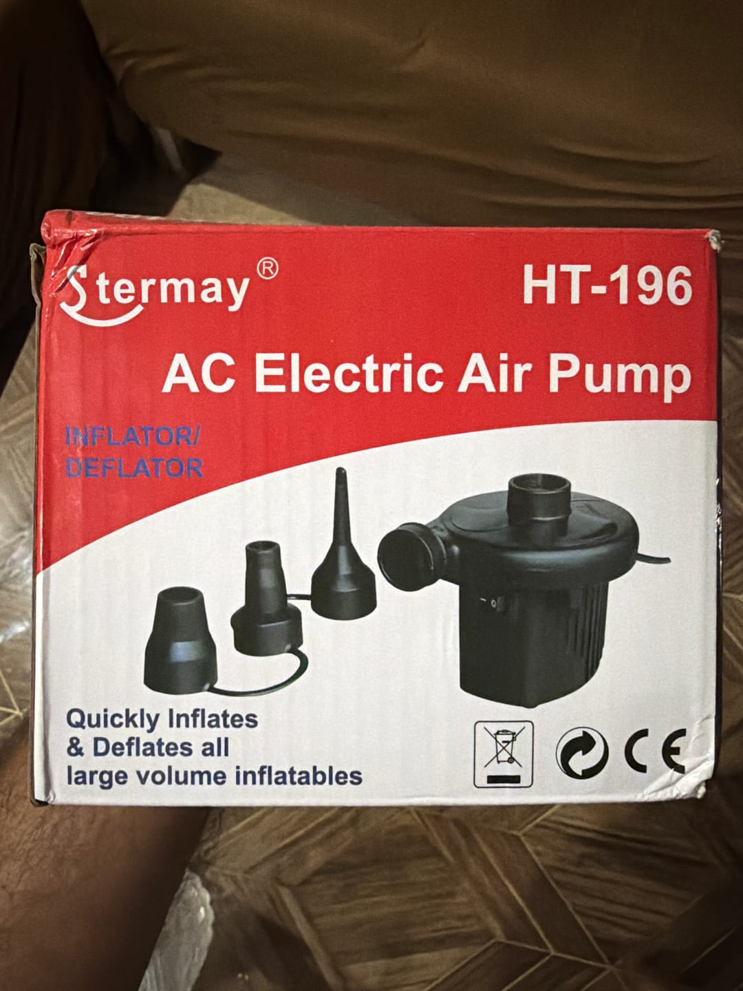 Customer photo review of Portable Ac Electric Air Pump For Inflate HT196