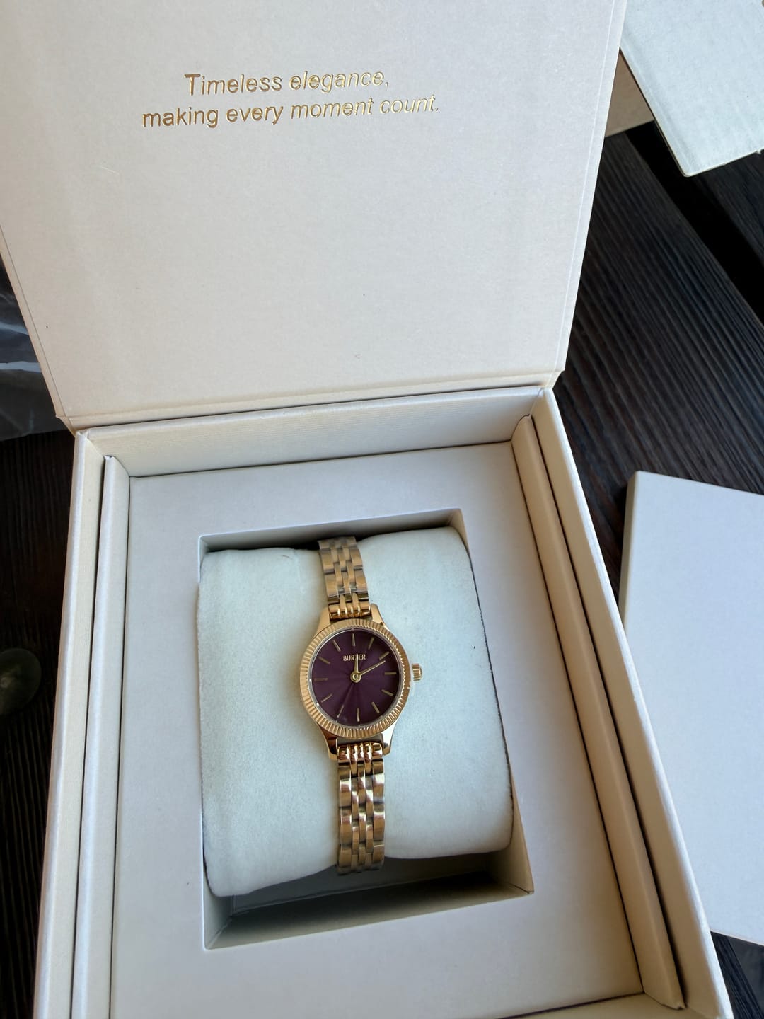 Customer photo review of Sophie Gold Burgundy