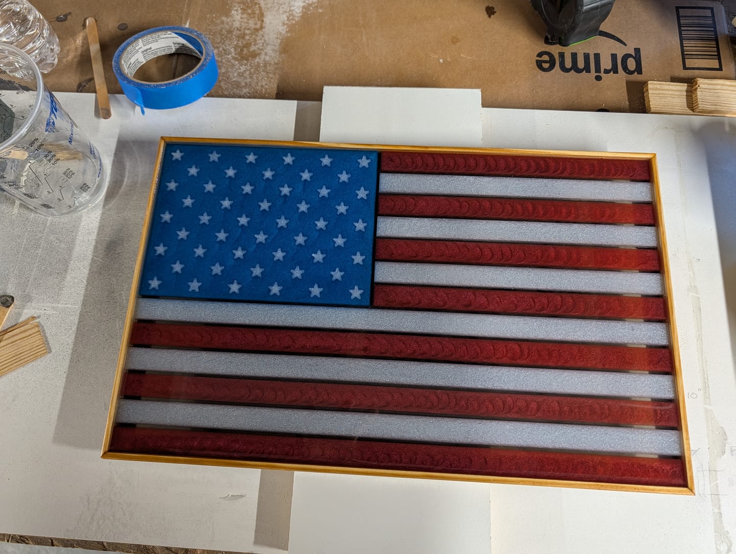 Customer photo review of Small American Flag Mold - 16x10x0.5" - USA Flag Silicone Mold