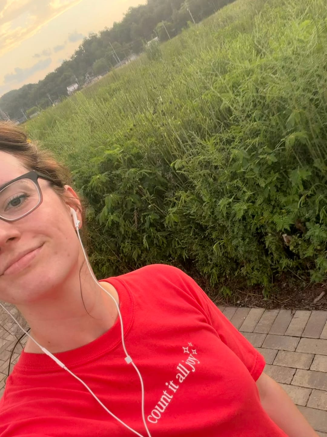 Customer photo review of Count It All Joy Tee - Cherry Red