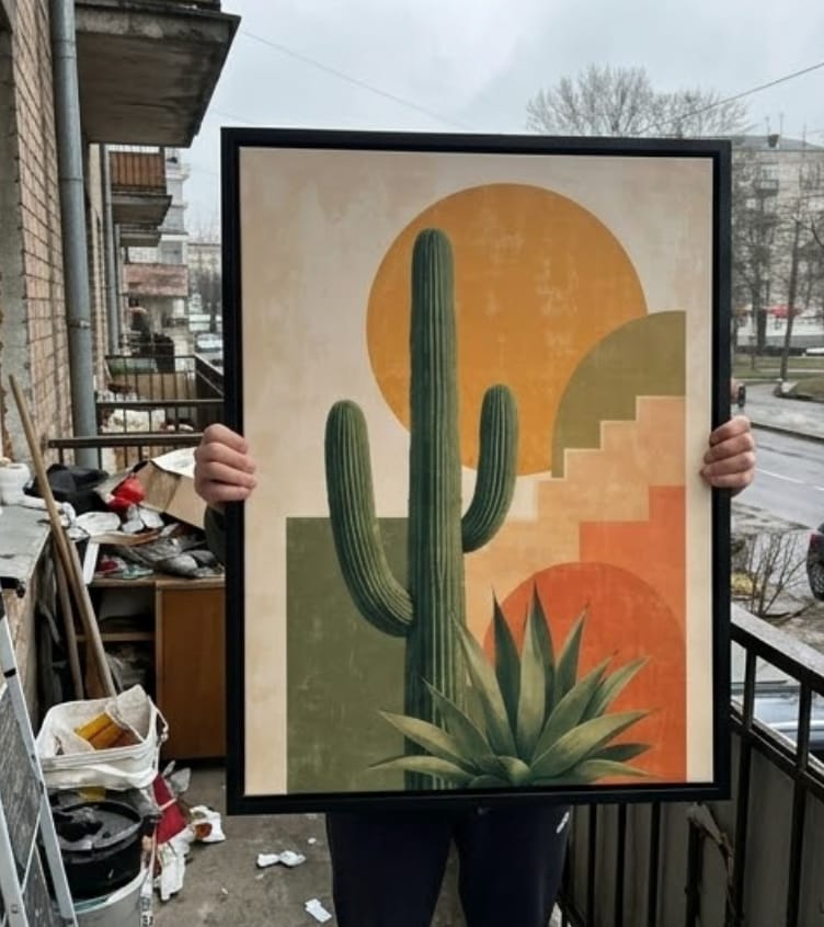 Customer photo review of Southwestern Cactus Canvas Wall Art