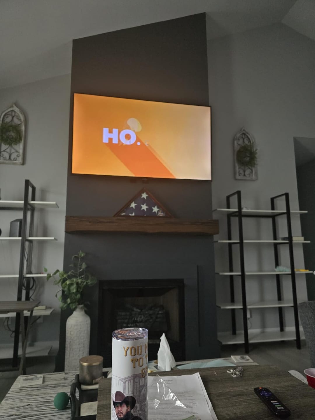 Customer photo review of 60" Handcrafted Real Wood Fireplace Mantel