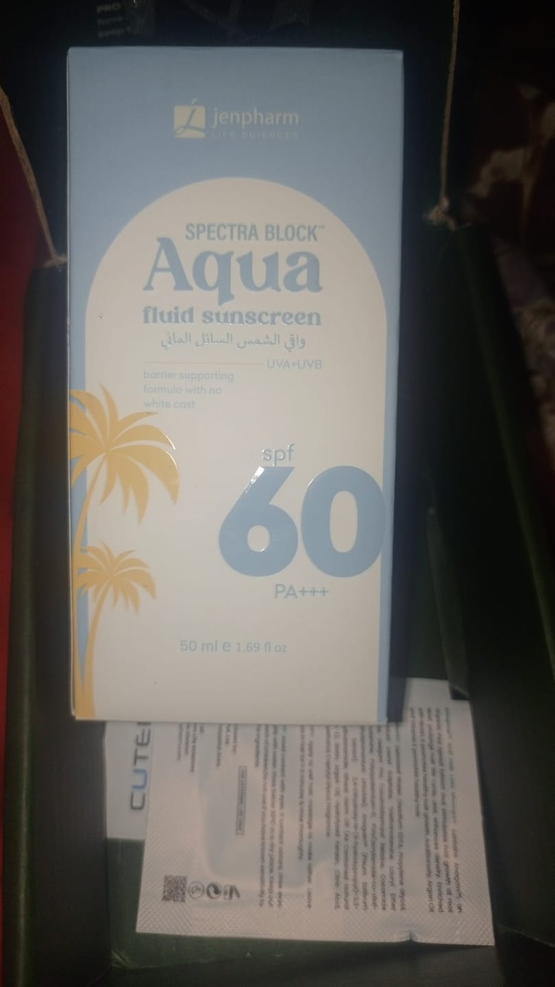 Customer photo review of Spectra Block Aqua Fluid Sunscreen SPF 60 PA+++