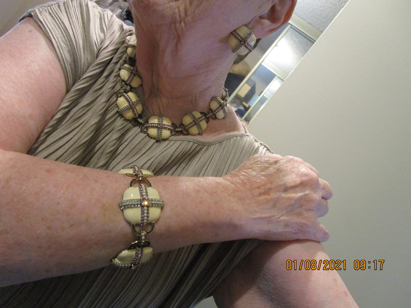 Customer photo review of HEIDI DAUS® "South Beach Chic" Crystal & Enamel Necklace